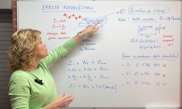La Marta explicant l'efecte fotoelèctric