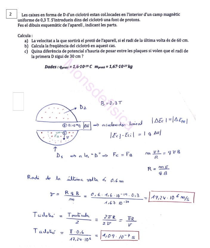 Resolució manuscrita pas a pas d'un problema