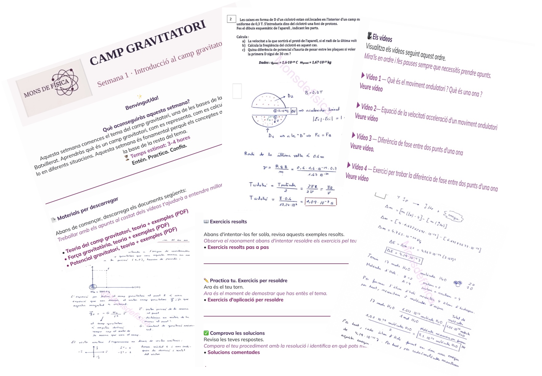 Conjunt de materials de Física, exercicis i resolucions