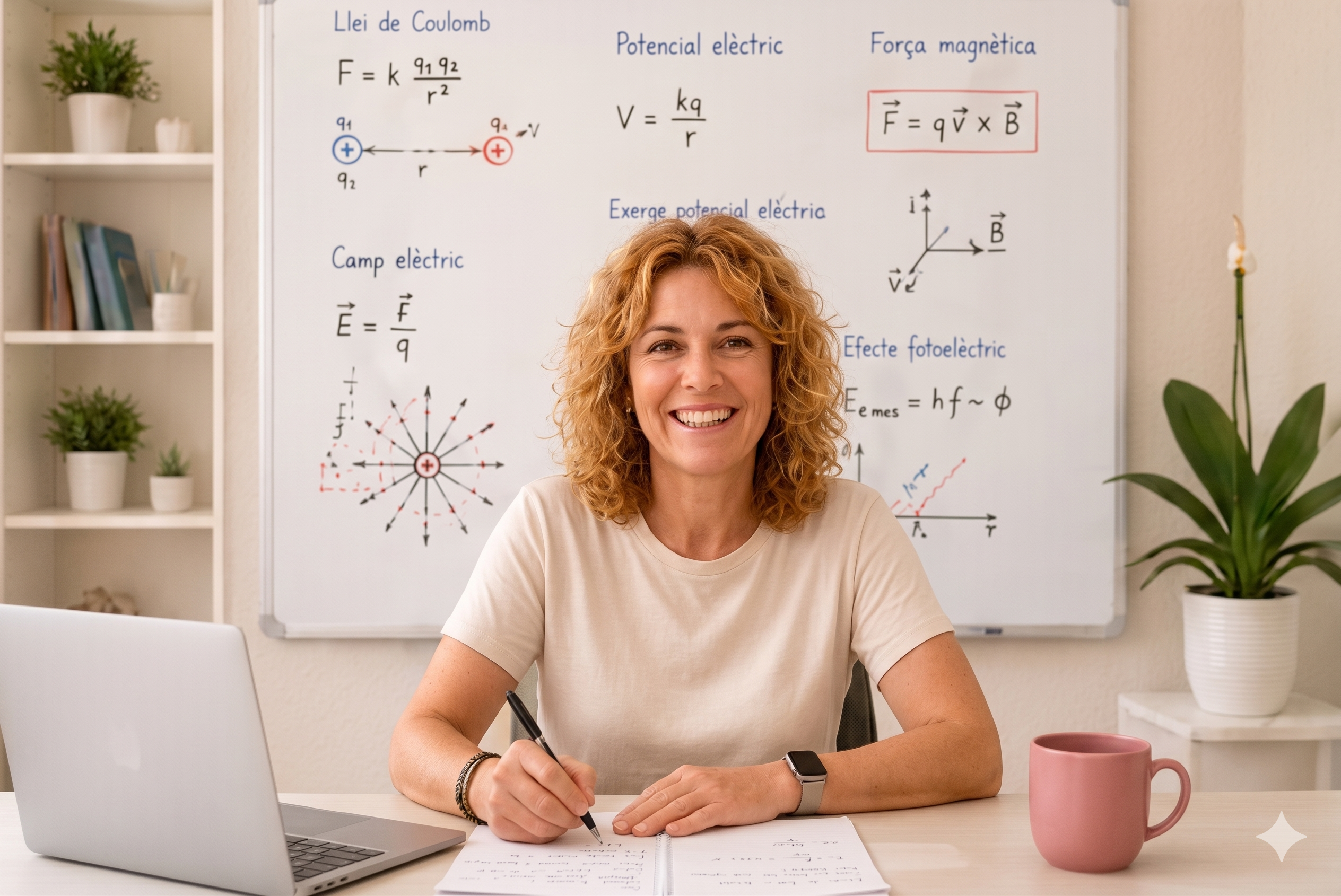 La Marta en una aula de Física